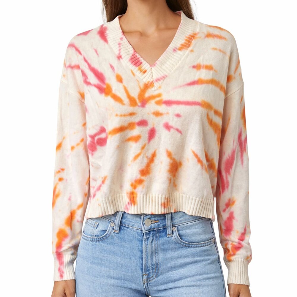 AQUA Tie Dye V-Neck Sweater – Size S 🌊
